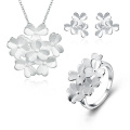 Leaf Silver Jewelry Set Micro Pave Setting Jewelry